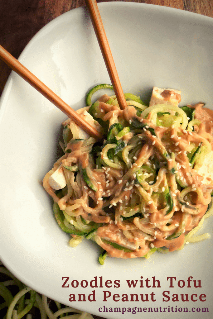 Zoodles with Tofu and Peanut Sauce
