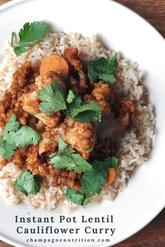 Instant Pot Lentil Cauliflower Curry