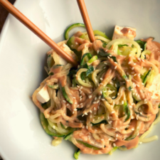 Zoodles with Tofu and Peanut Sauce