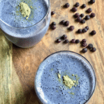 A gorgeous purple and green, frosty smoothie