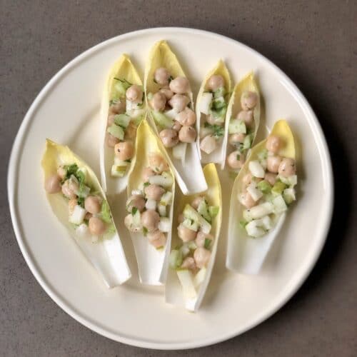 Easy Vegan Chickpea Endive Boats